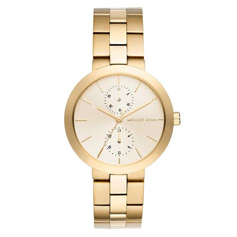 michael kors garner gold tone leather watch|Women’s Gold.